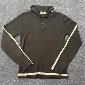 Vintage Landmark Sweater Mens Large Knit Long Sleeve Polo Stripe 80s Hong Kong